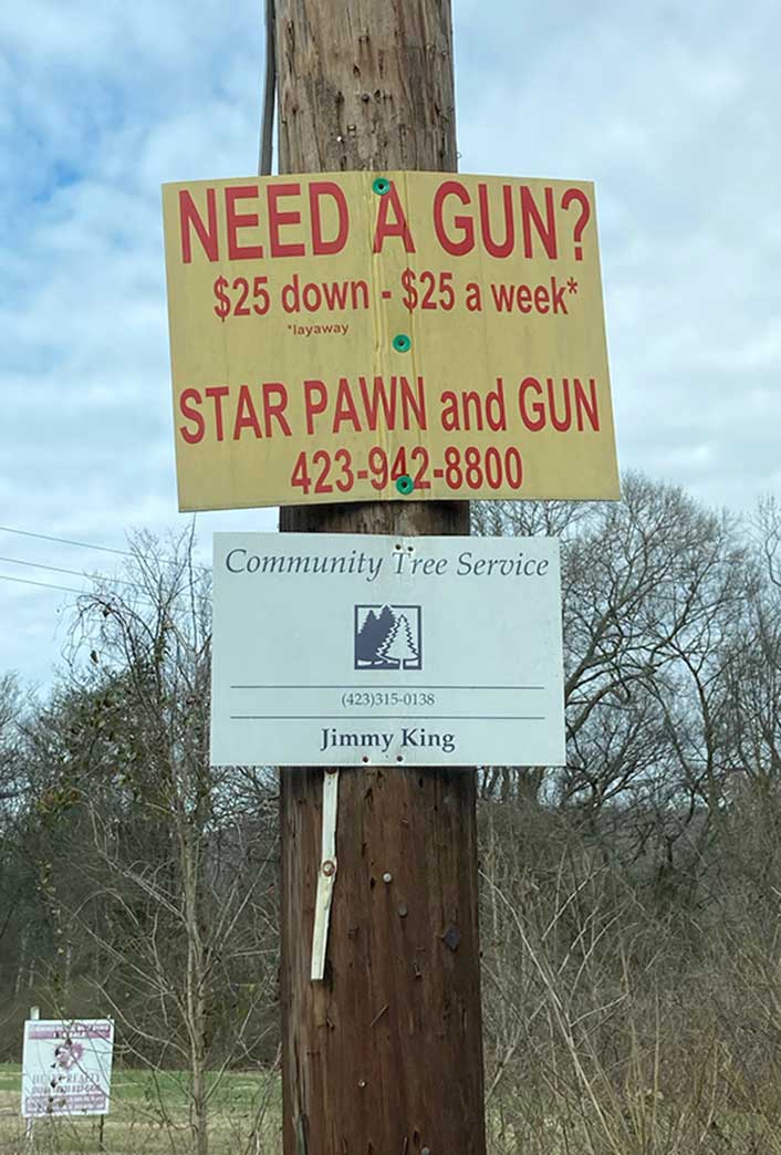 A sign en route to Sweetens Cove.