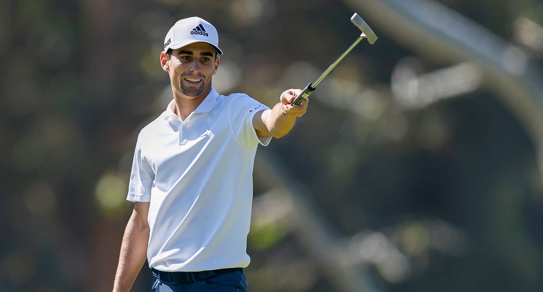 Joaquin Niemann watches a putt during the final round of the Genesis Invitational on Sunday at Riviera Country Club.