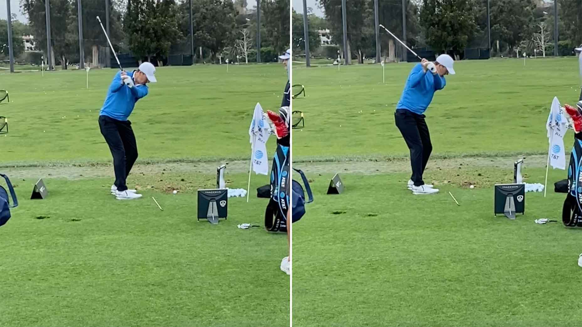 jordan spieth rehearses swing