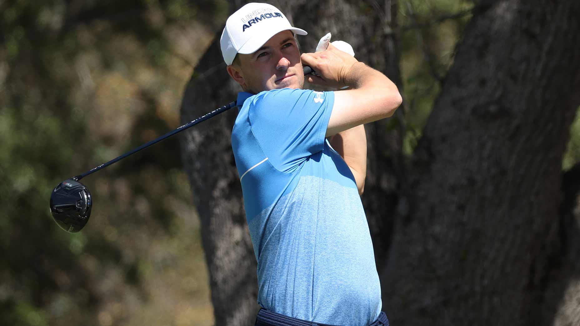 Jordan Spieth hits drive during 2022 WGC-Dell Technologies Match Play