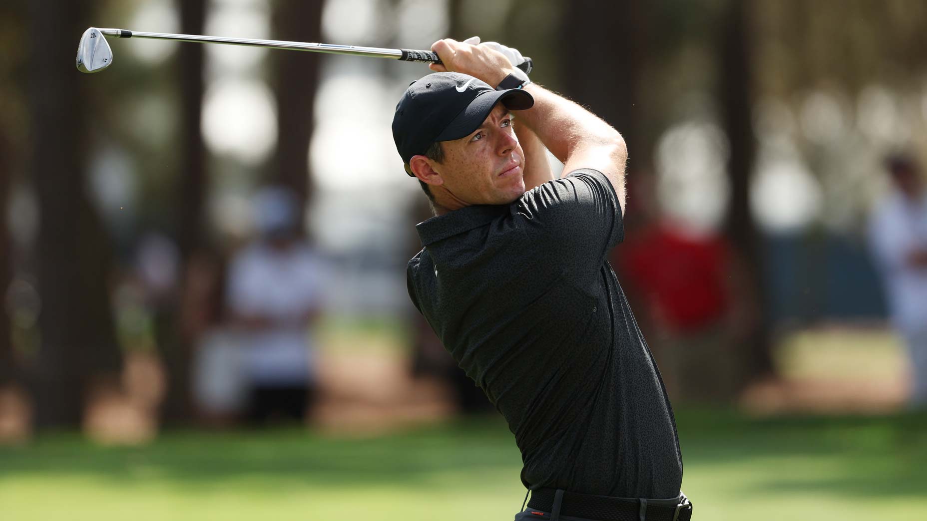 Rory McIlroy hits iron shot at 2022 Players Championship