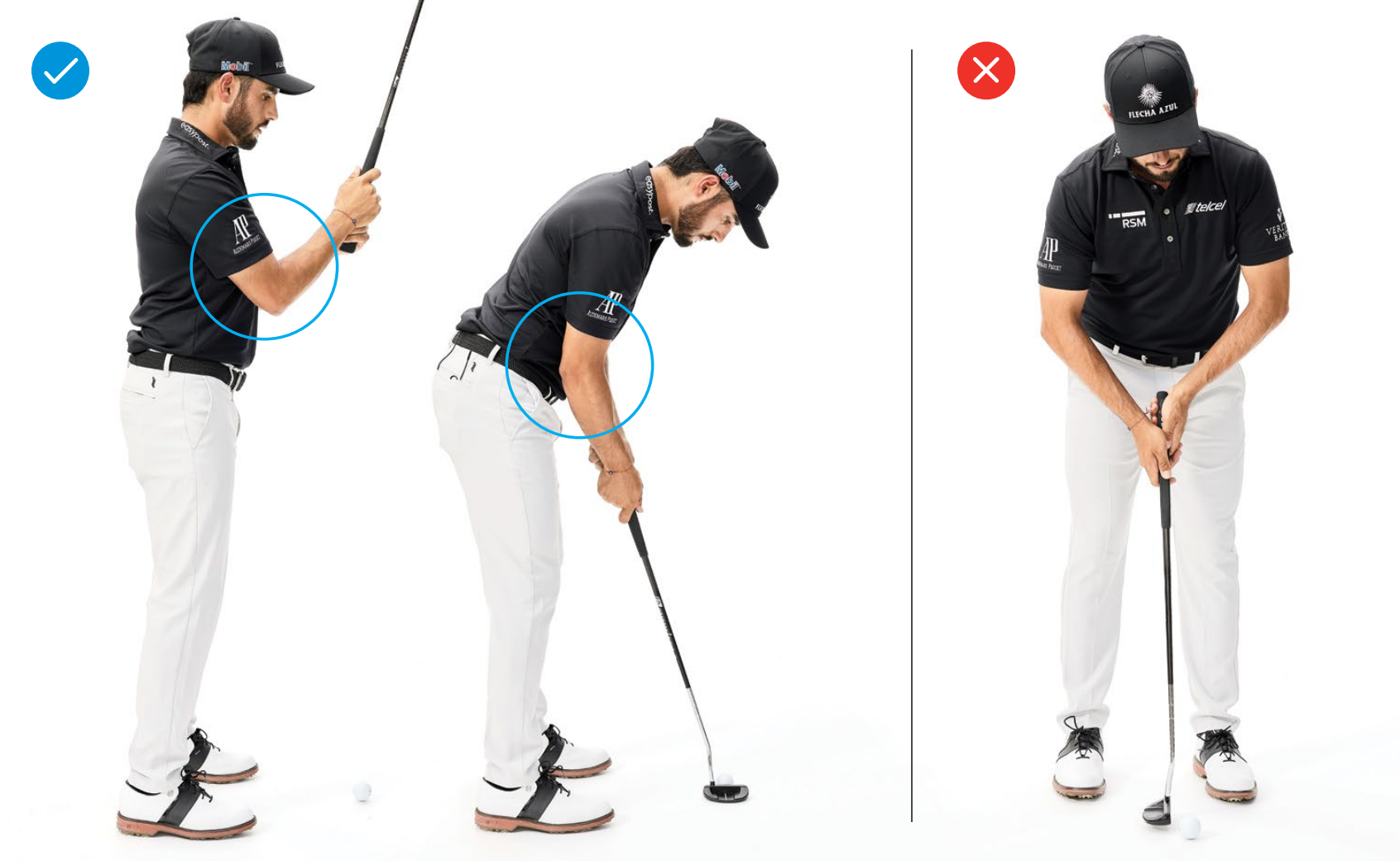 abe ancer sets up to putt