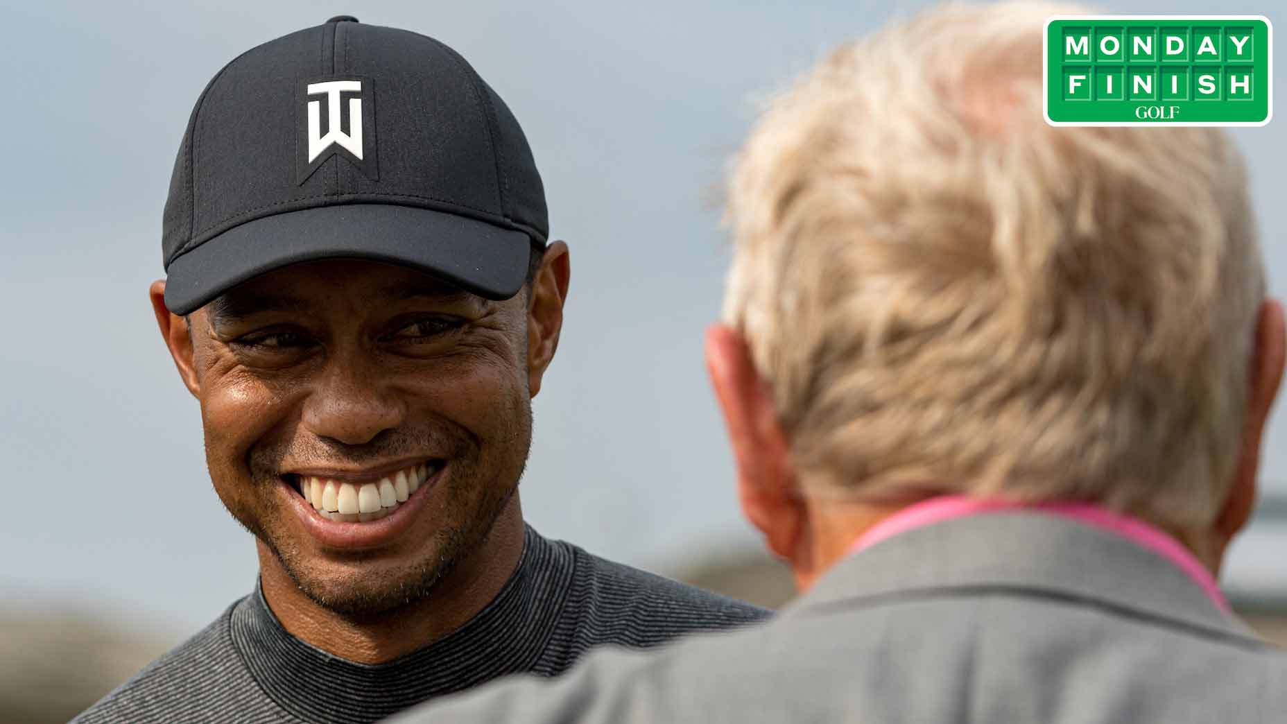 Tiger Woods and Jack Nicklaus shared a moment at the Masters Champions dinner.