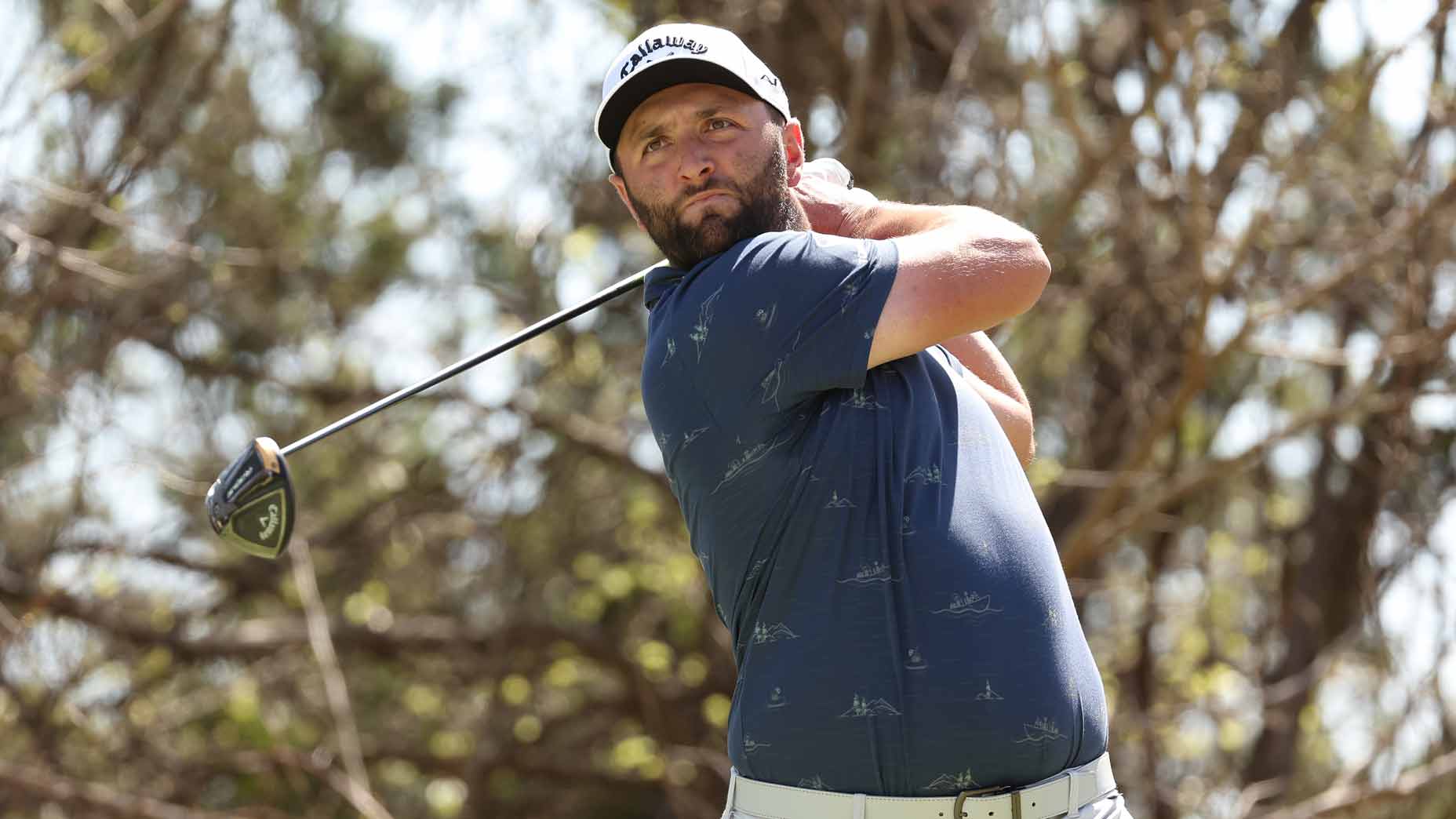 Jon Rahm hits a drive during 2022 WGC-Dell Technologies Match Play