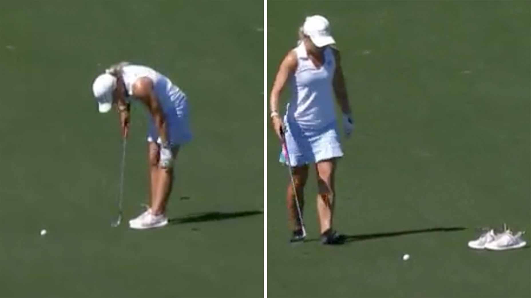 lindsey weaver wright jumps out of her shoes