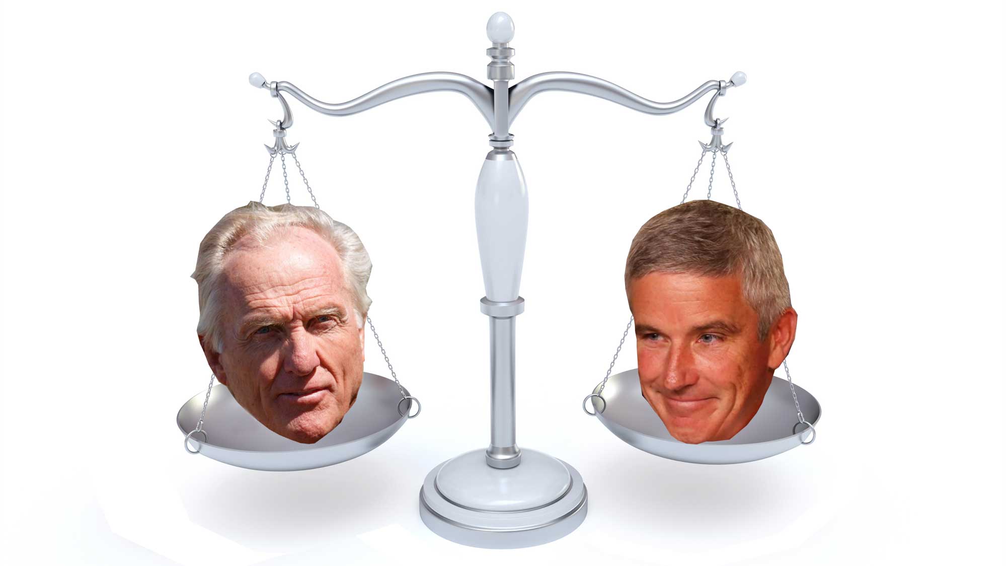 greg norman and jay monahan on scales