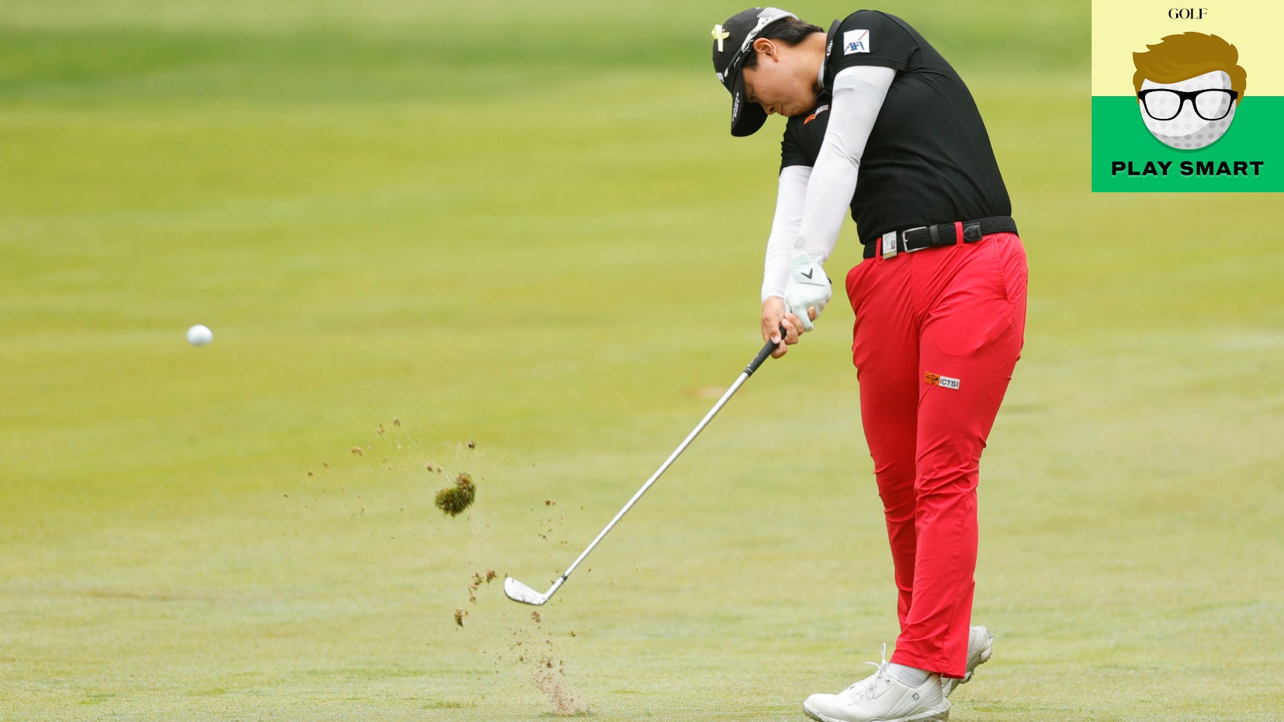 Golfer Yuka Saso hits shot during tournament