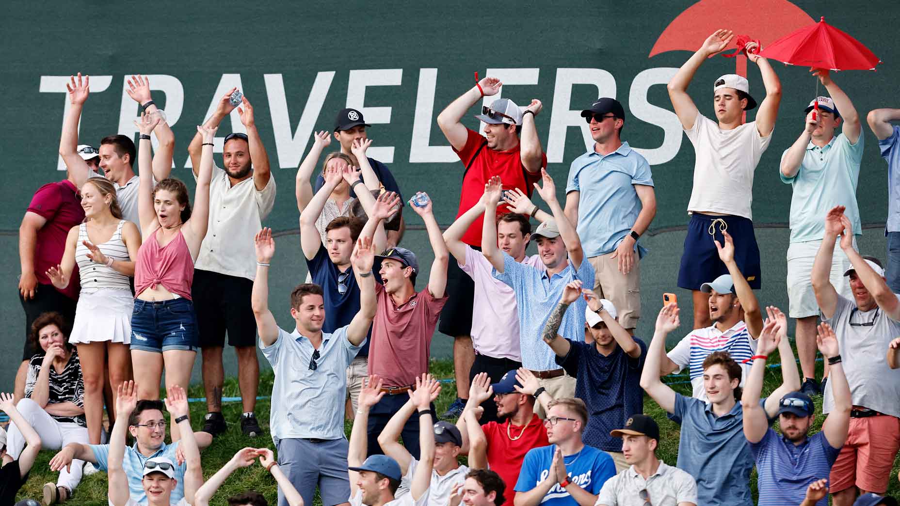 Fans watch 2021 Travelers Championship