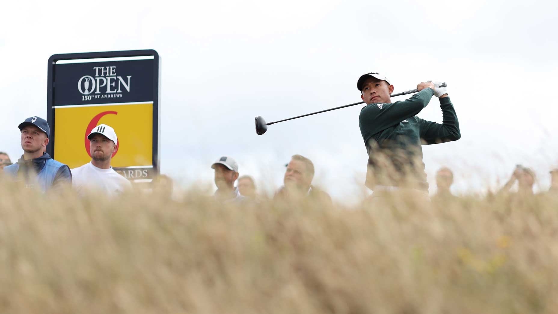 collin morikawa hits shot at 2022 Open Championship