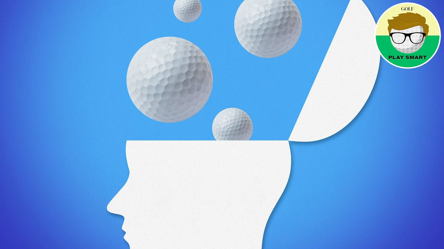 Golf balls falling into open skull