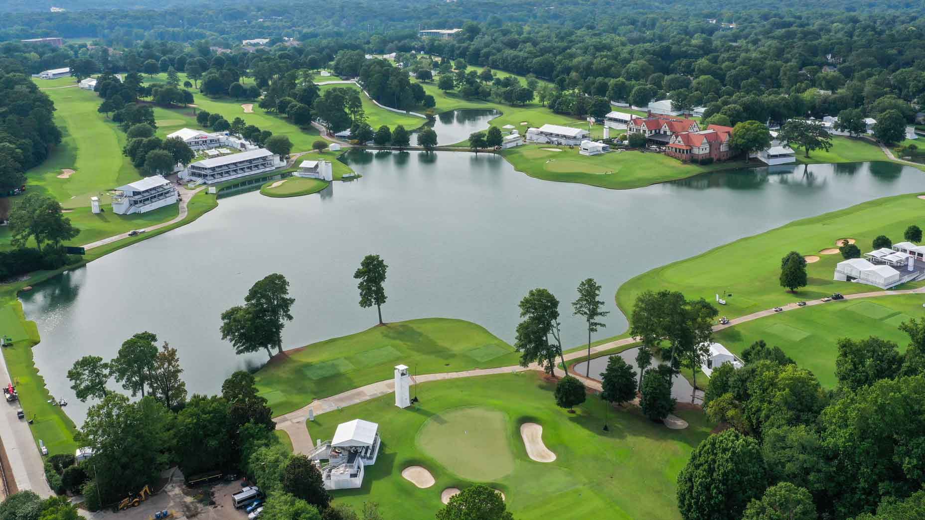Aerial view of East Lake Golf Club before 2022 Tour Championship
