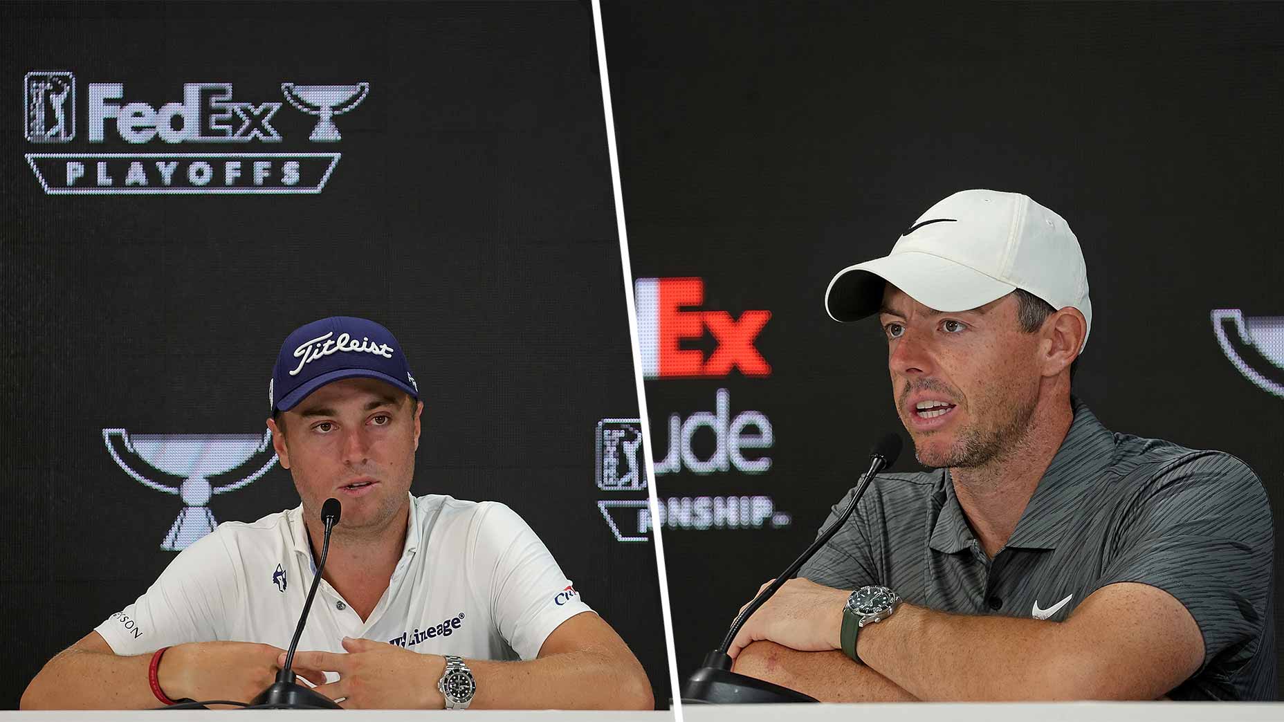 justin thomas rory mcilroy at press conference