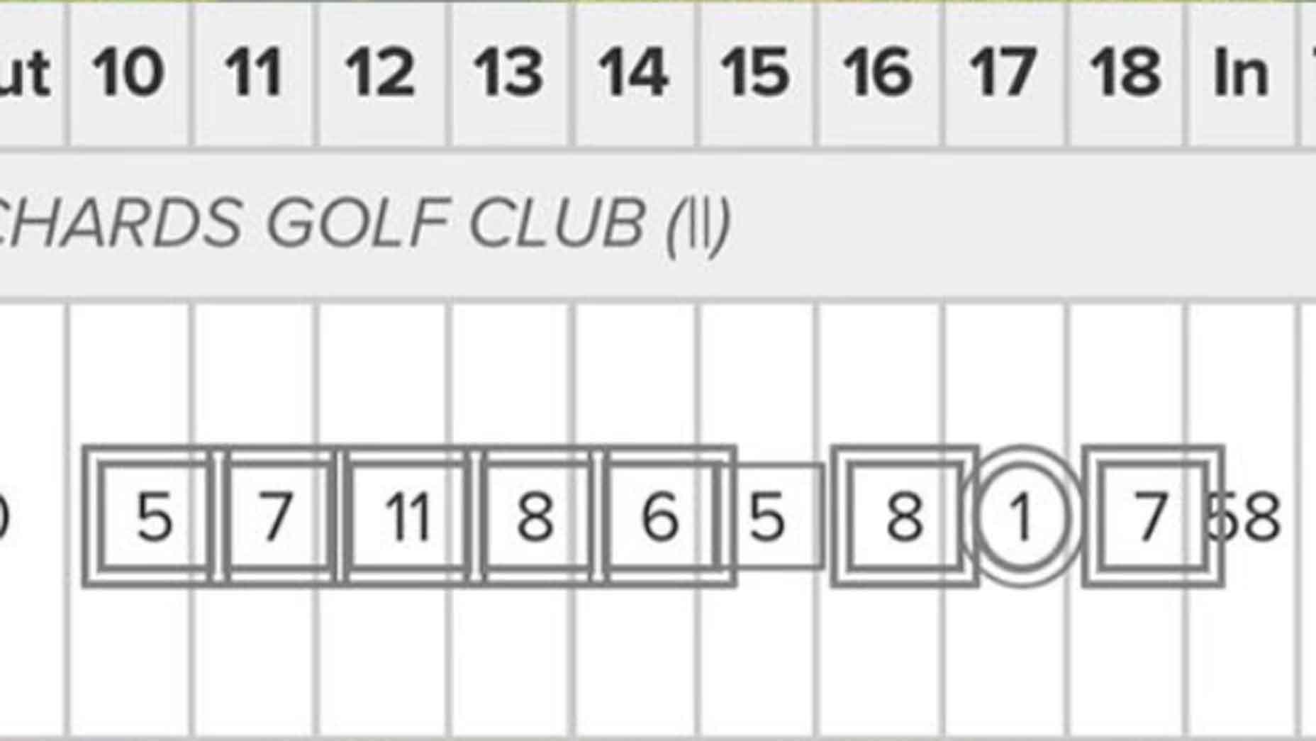 Amateur cards hole-in-one with one of the wildest scorecards you'll ever see