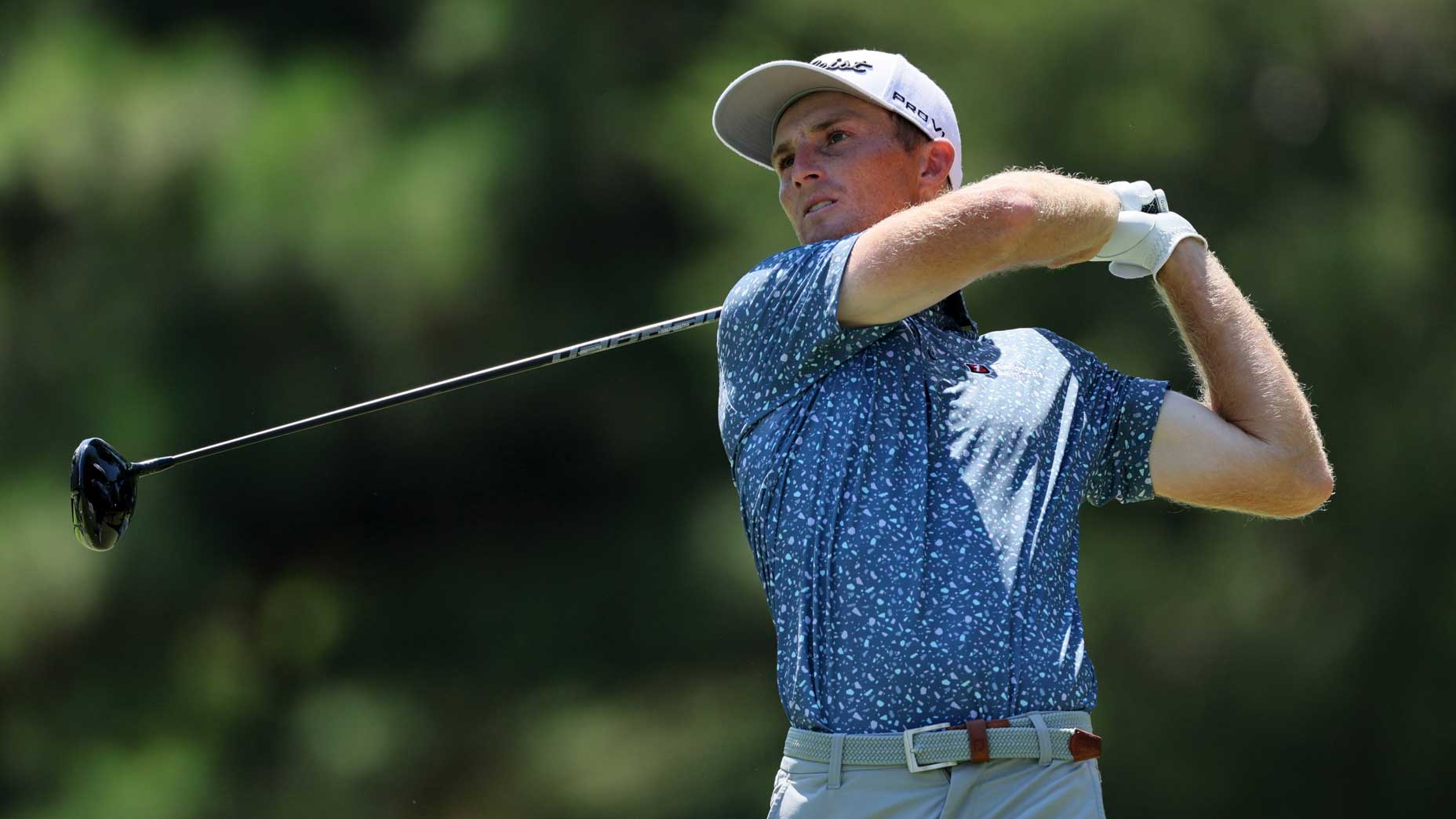 Will Zalatoris hits drive during 2022 FedEx St. Jude Championship