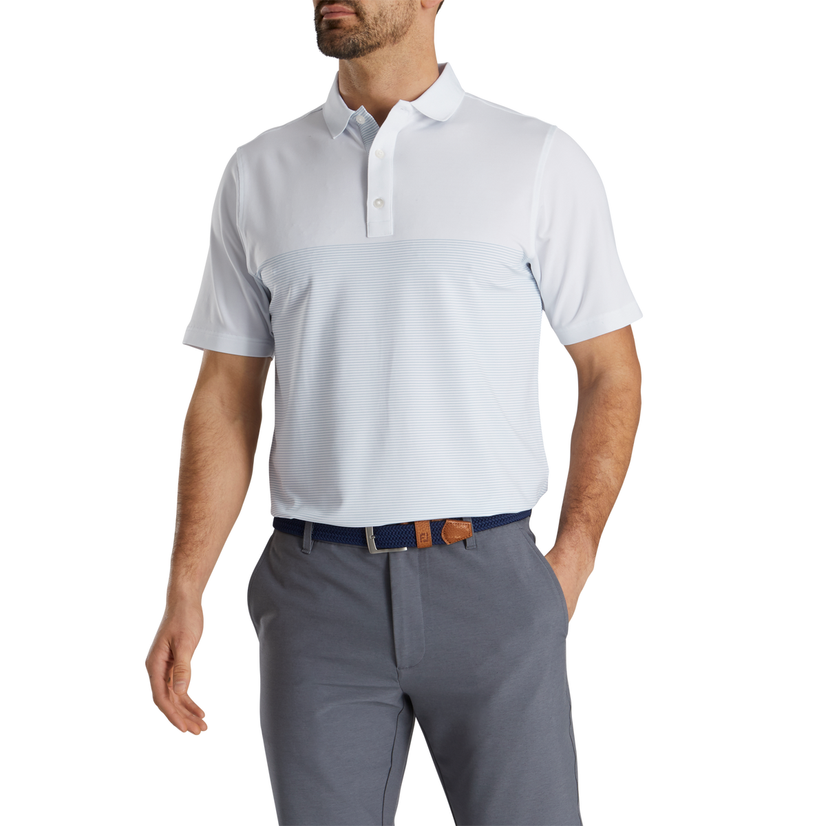 FootJoy Lisle Engineered Pin Stripe Self Collar