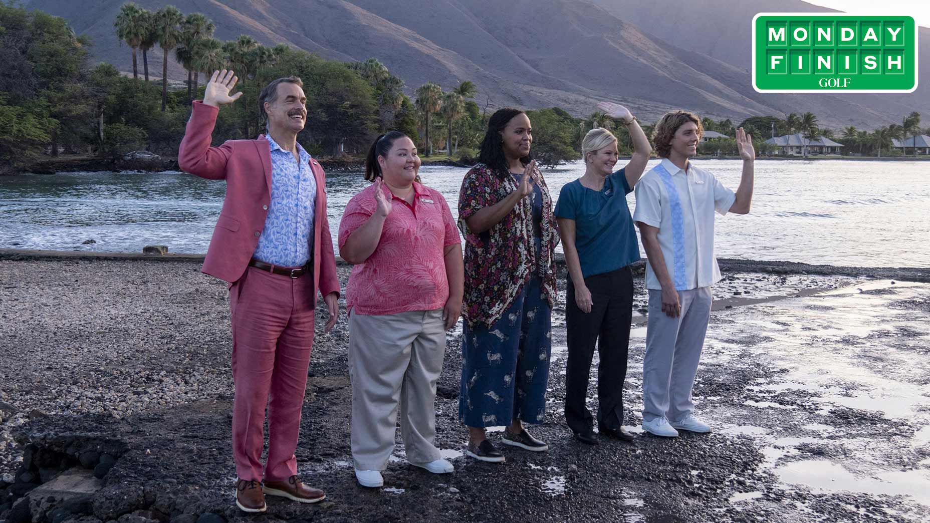 The greeting party in HBO's White Lotus.
