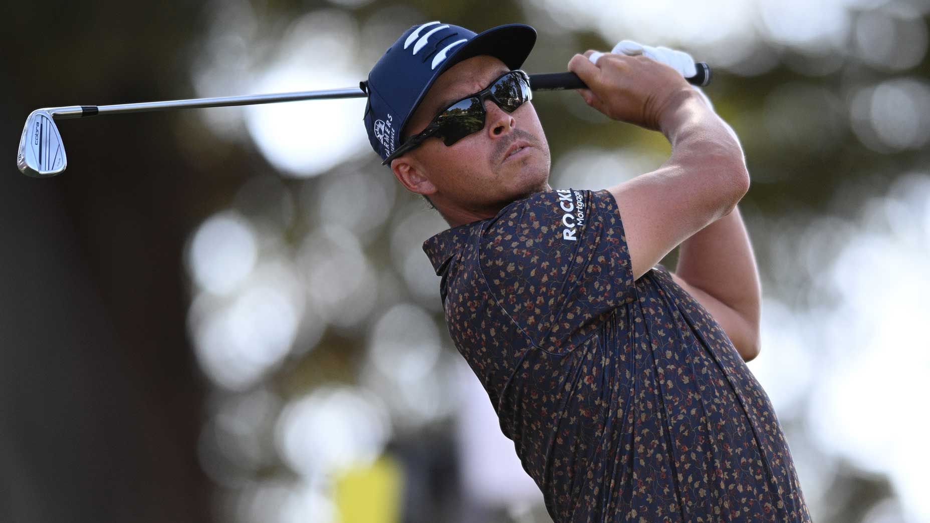 Rickie Fowler hits iron shot during 2022 Fortinet Championship