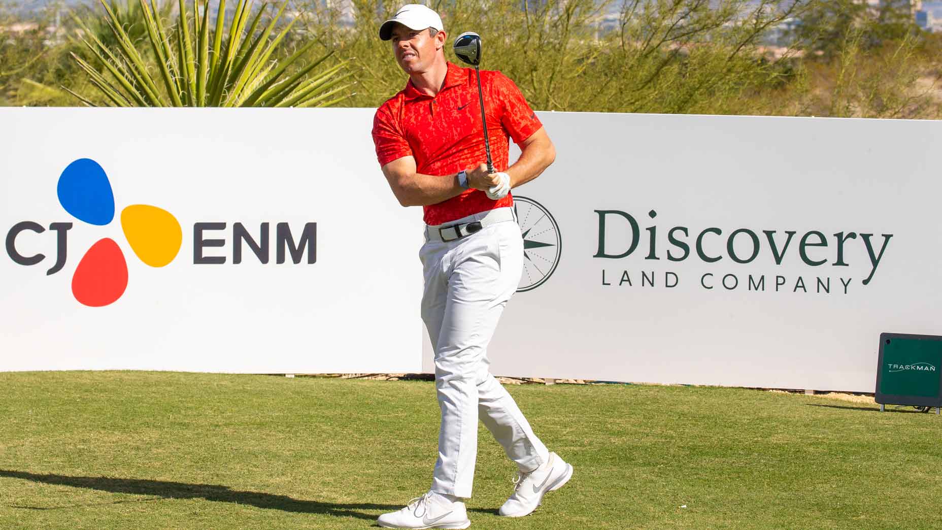 Rory McIlroy tees off during 2021 CJ Cup