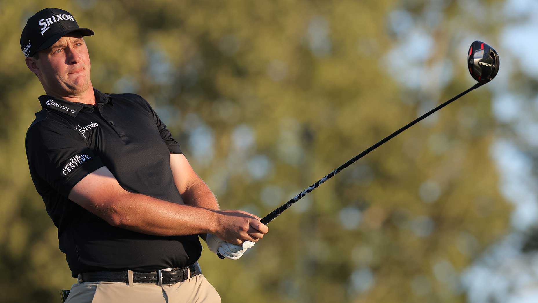 Sepp Straka hits a tee shot on Saturday at the Sanderson Farms.