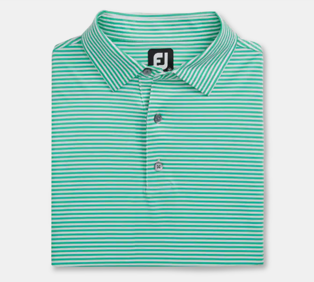 Lisle Feeder Stripe Self Collar- Green