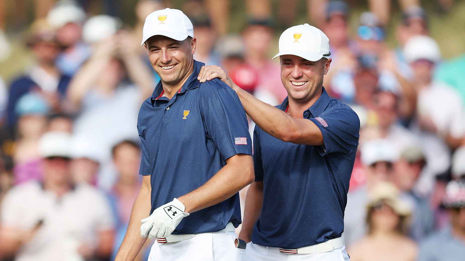 jordan spieth and justin thomas celebrate