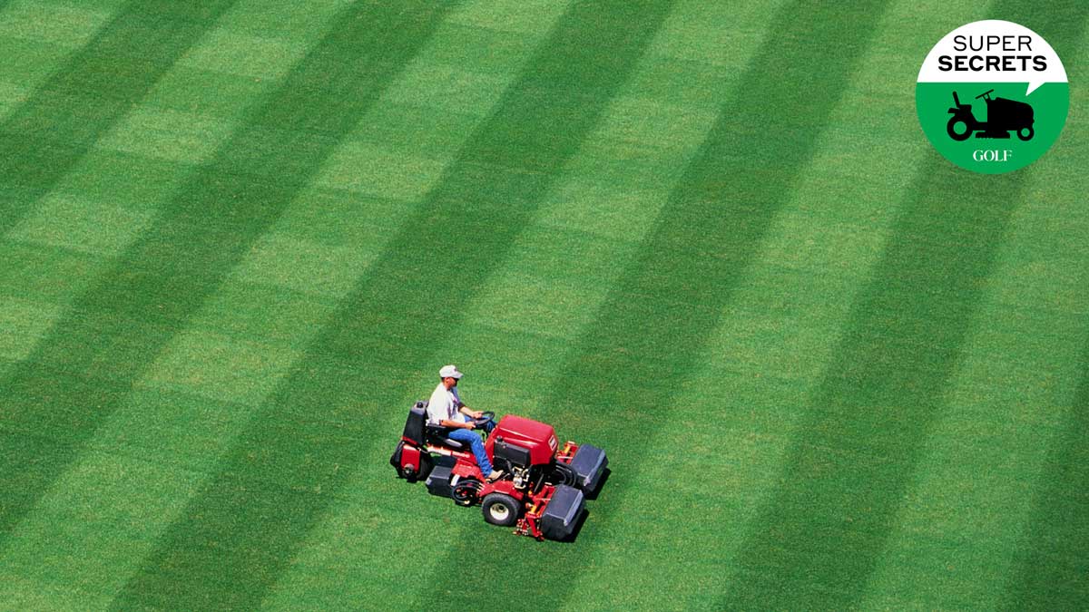 mower on golf course