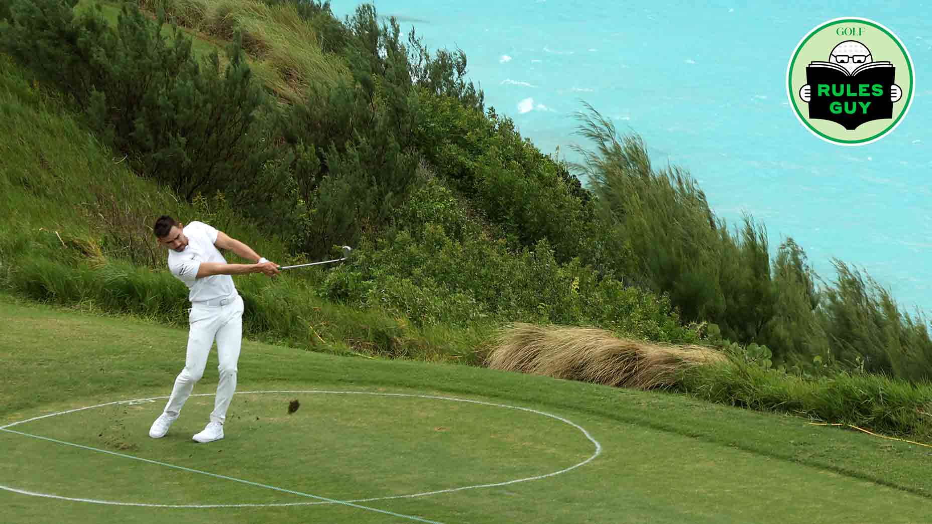 golfer in drop zone