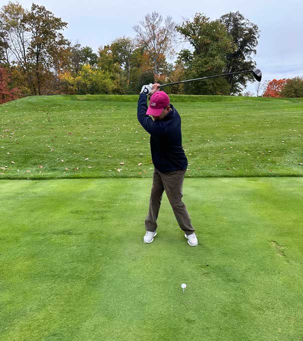 kevin sprecher at the top of the backswing