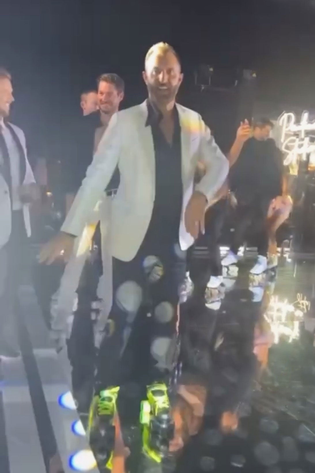 Dustin Johnson roller skating