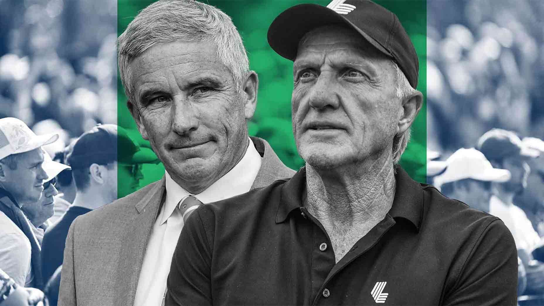 Jay Monahan and Greg Norman
