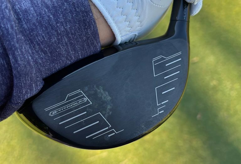 The impact location of a ball hit with the Mizuno ST-Z 230 driver.
