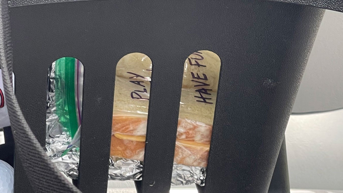 The sandwich in Tiger's cart