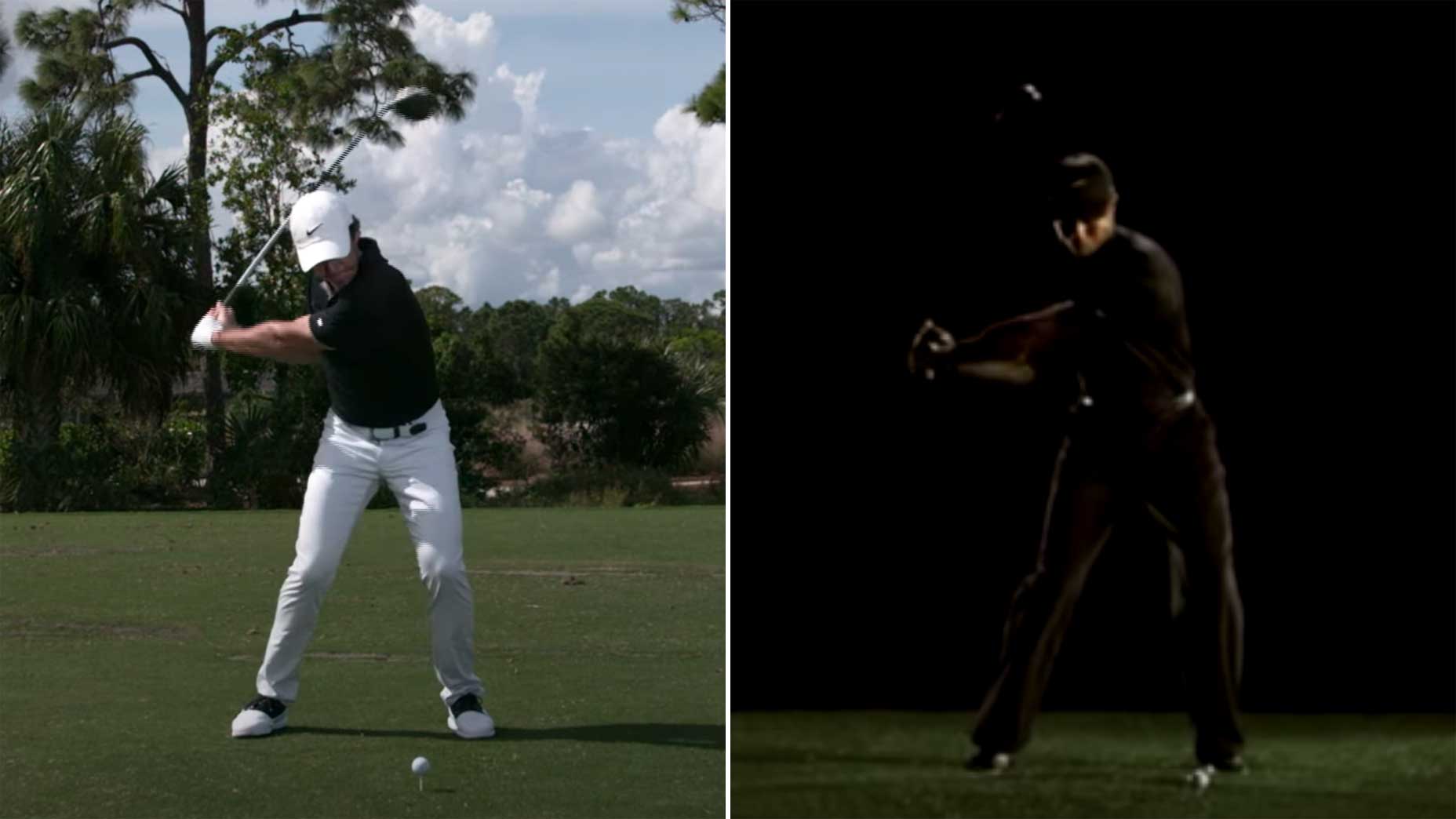 rory mcilroy and tiger woods swing