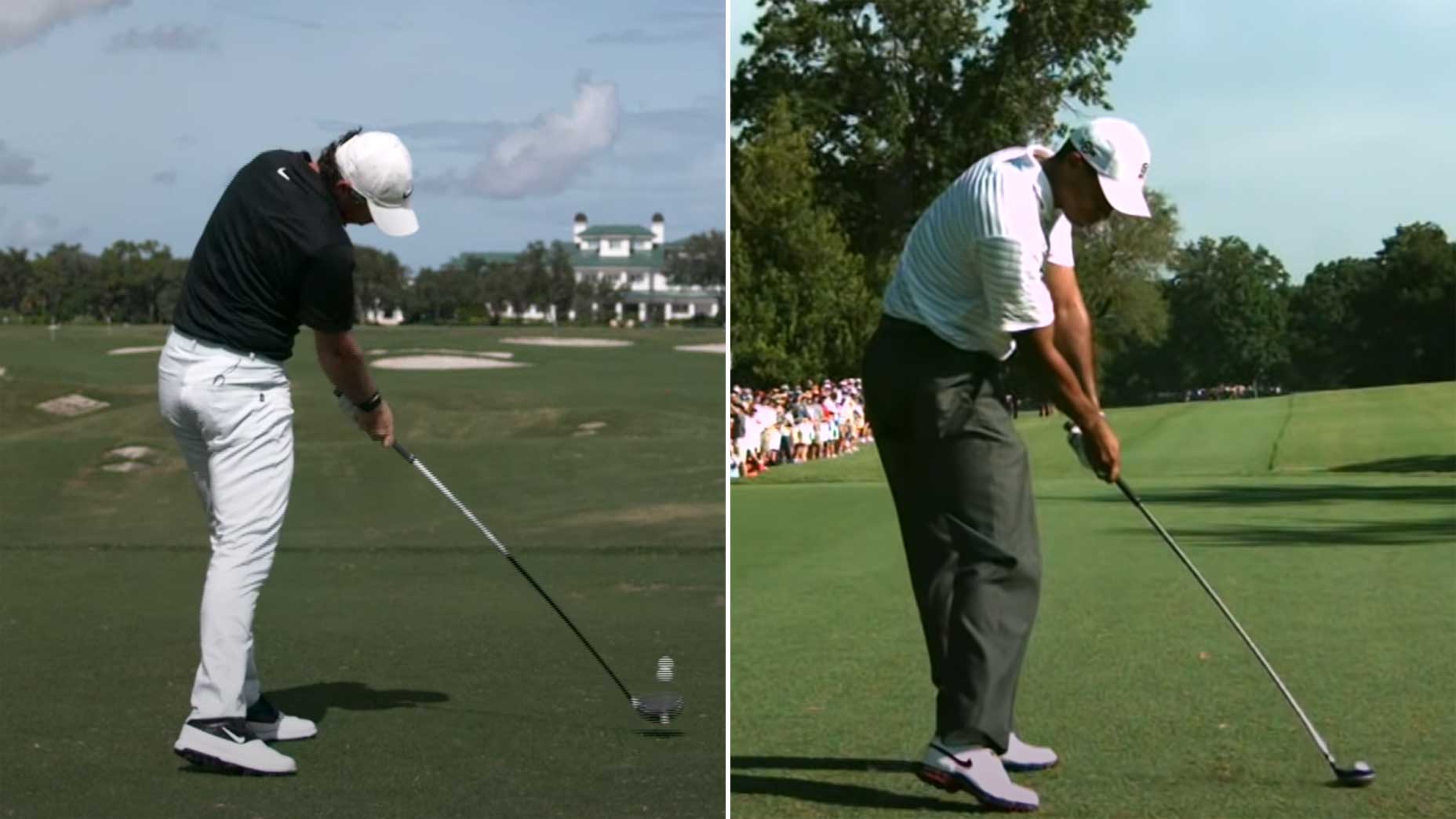 rory mcilroy and tiger woods swing