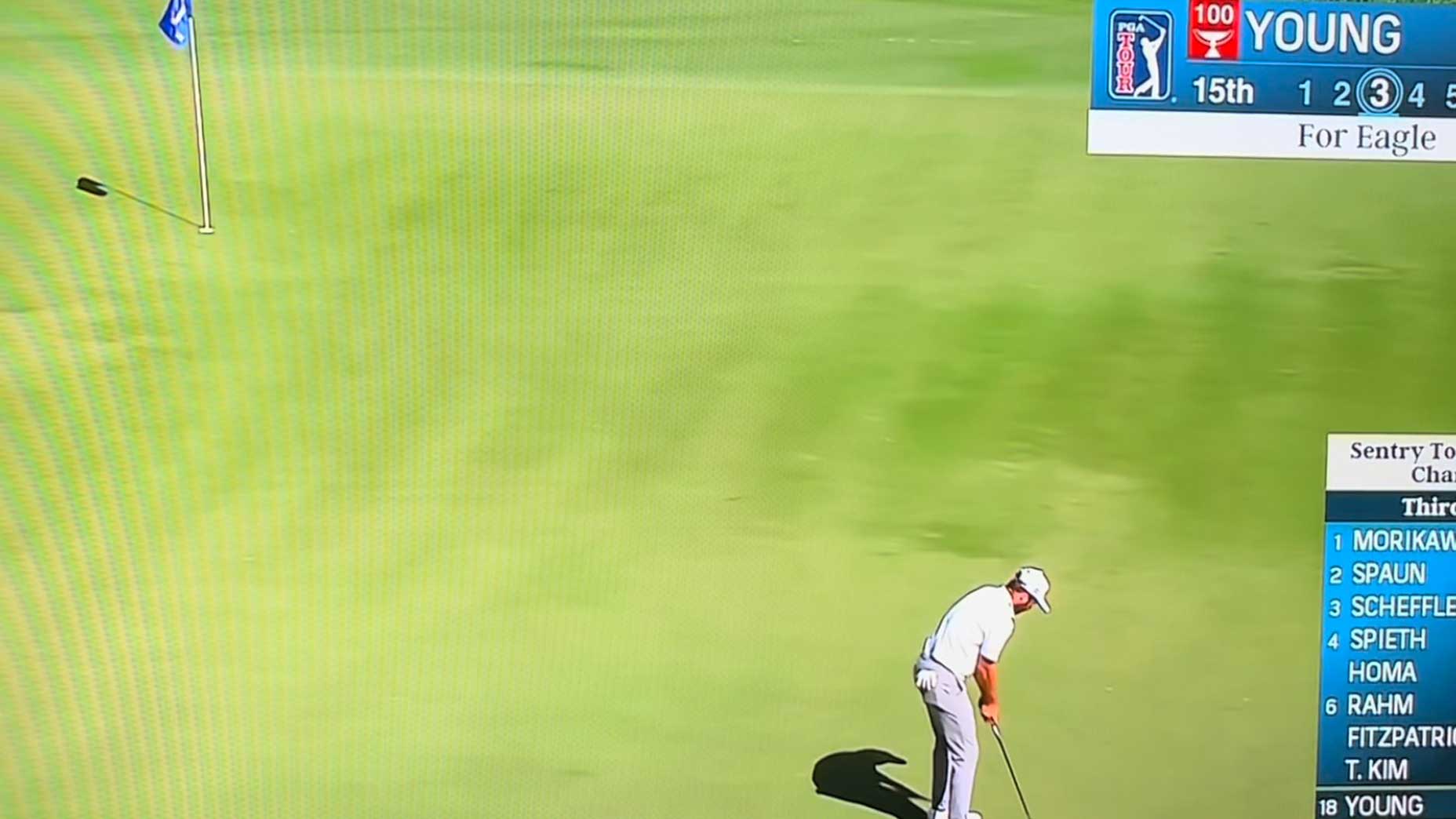 ‘It’s like a jolt to your system’: Pro has eagle putt — and rolls it 150 feet past