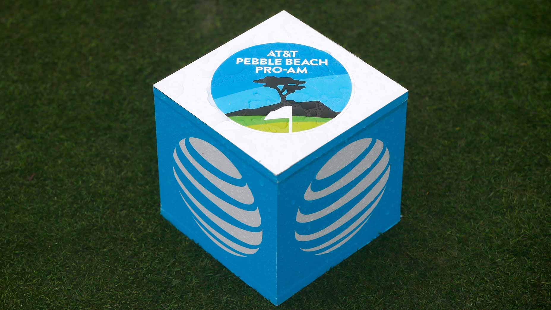 Tee marker at AT&T Pebble beach Pro-Am