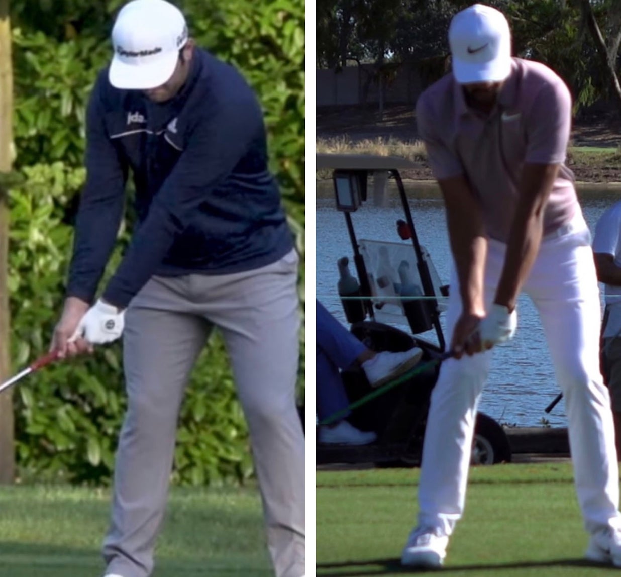 The takeaway of Jon Rahm and Tony Finau's short golf swing