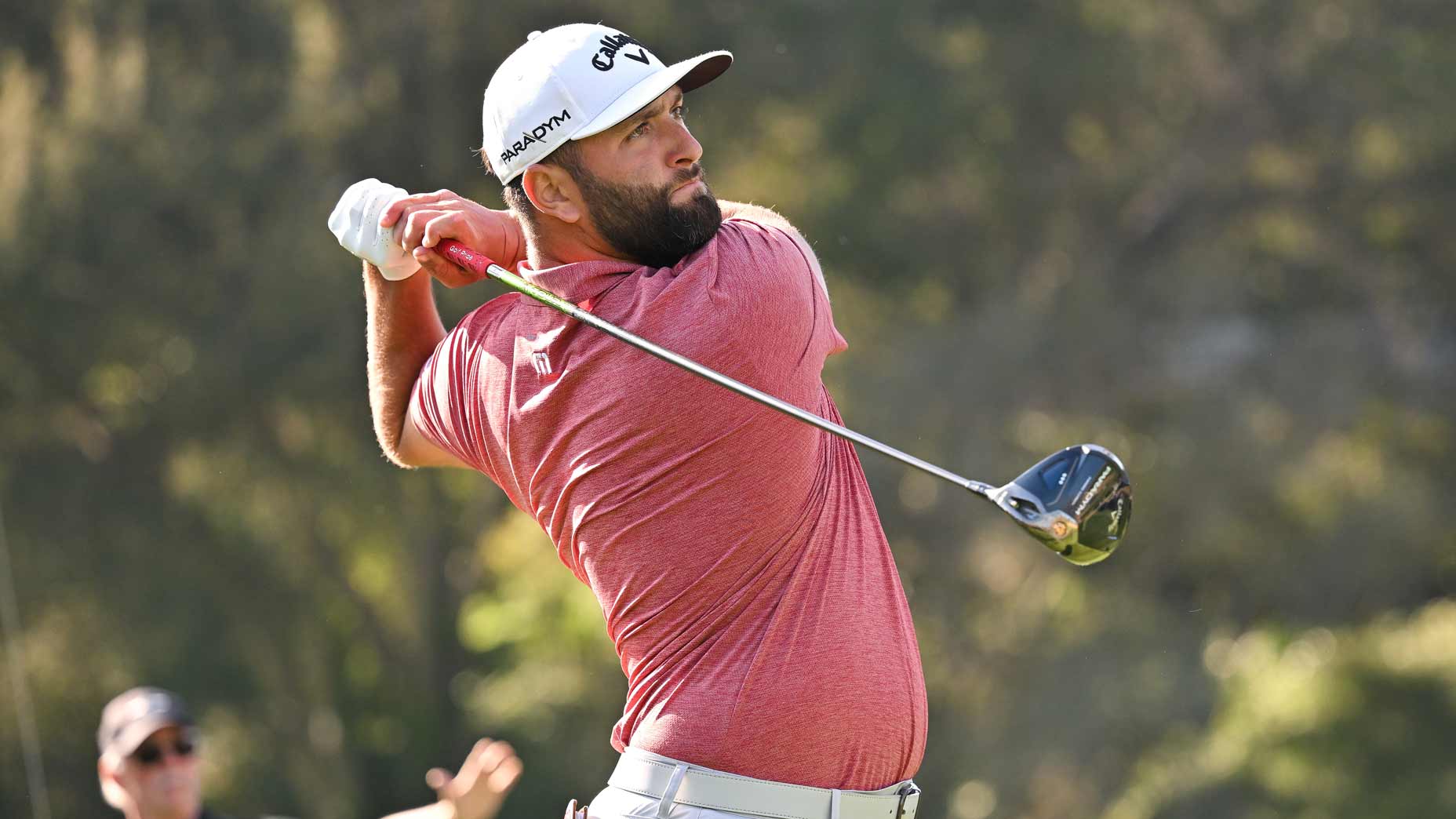 Jon Rahm hits tee shot at PGA Tour event