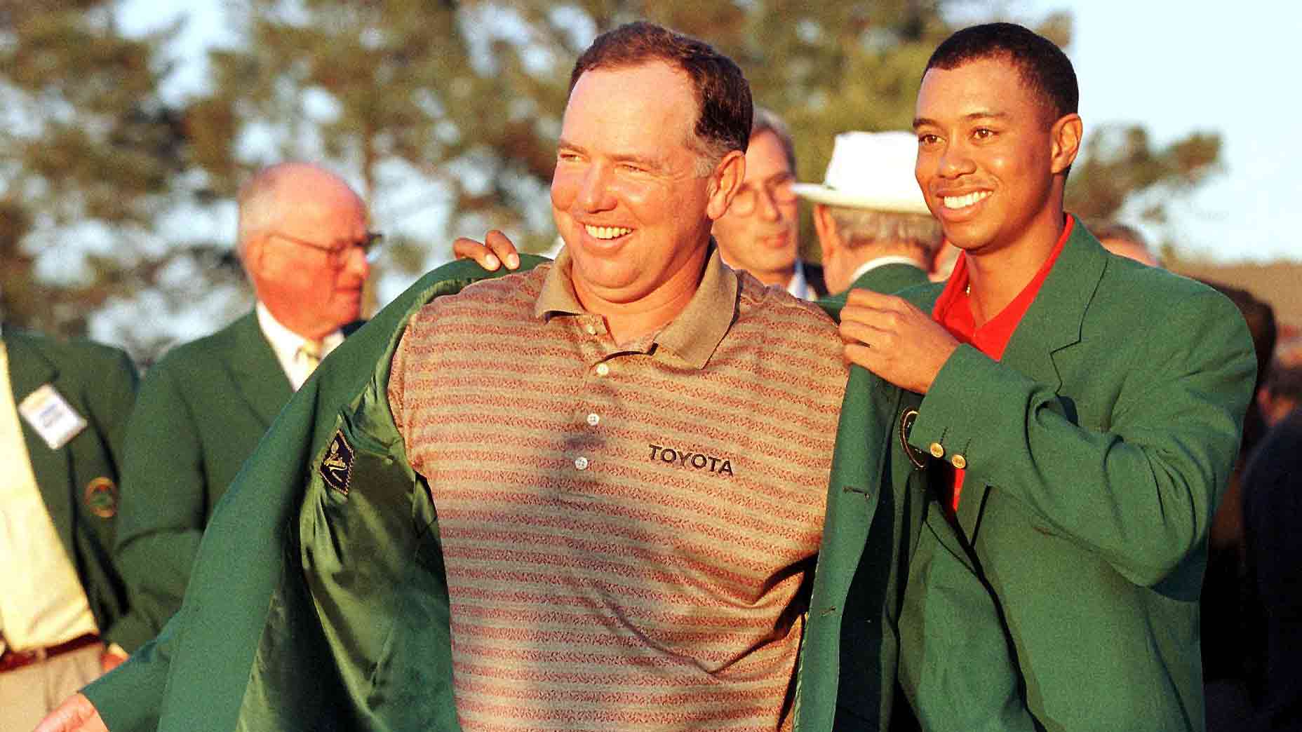 Mark O'Meara revisits 'awkward' green-jacket moment with Tiger Woods