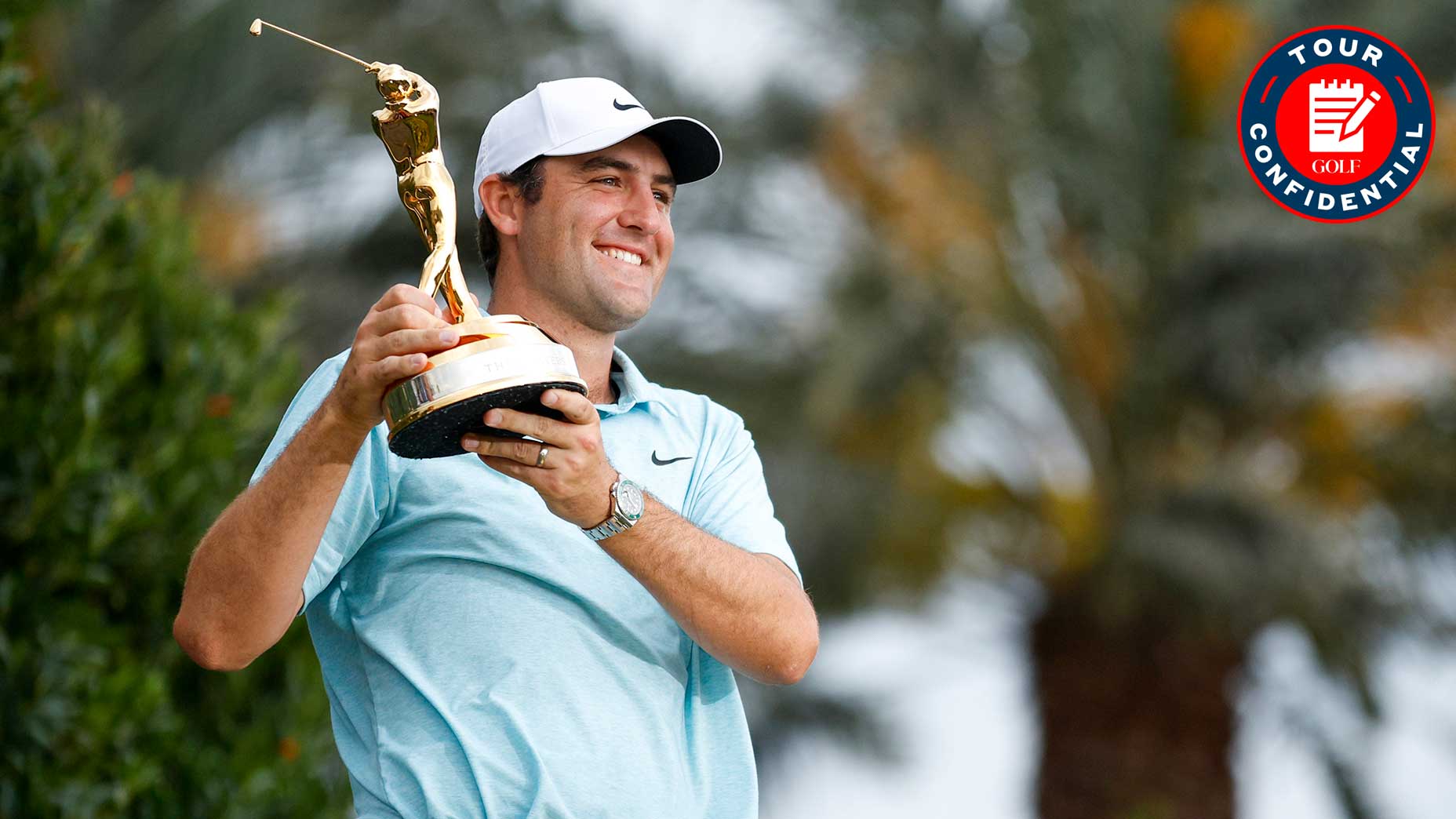 scottie scheffler celebrates his win