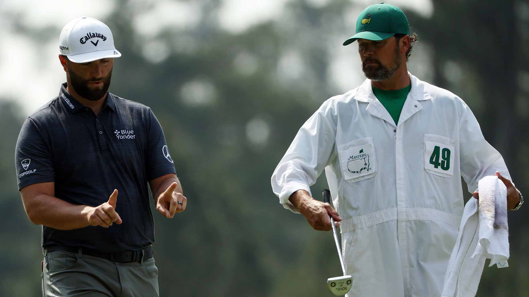 Jon Rahm is the first-round co-leader at the Masters.