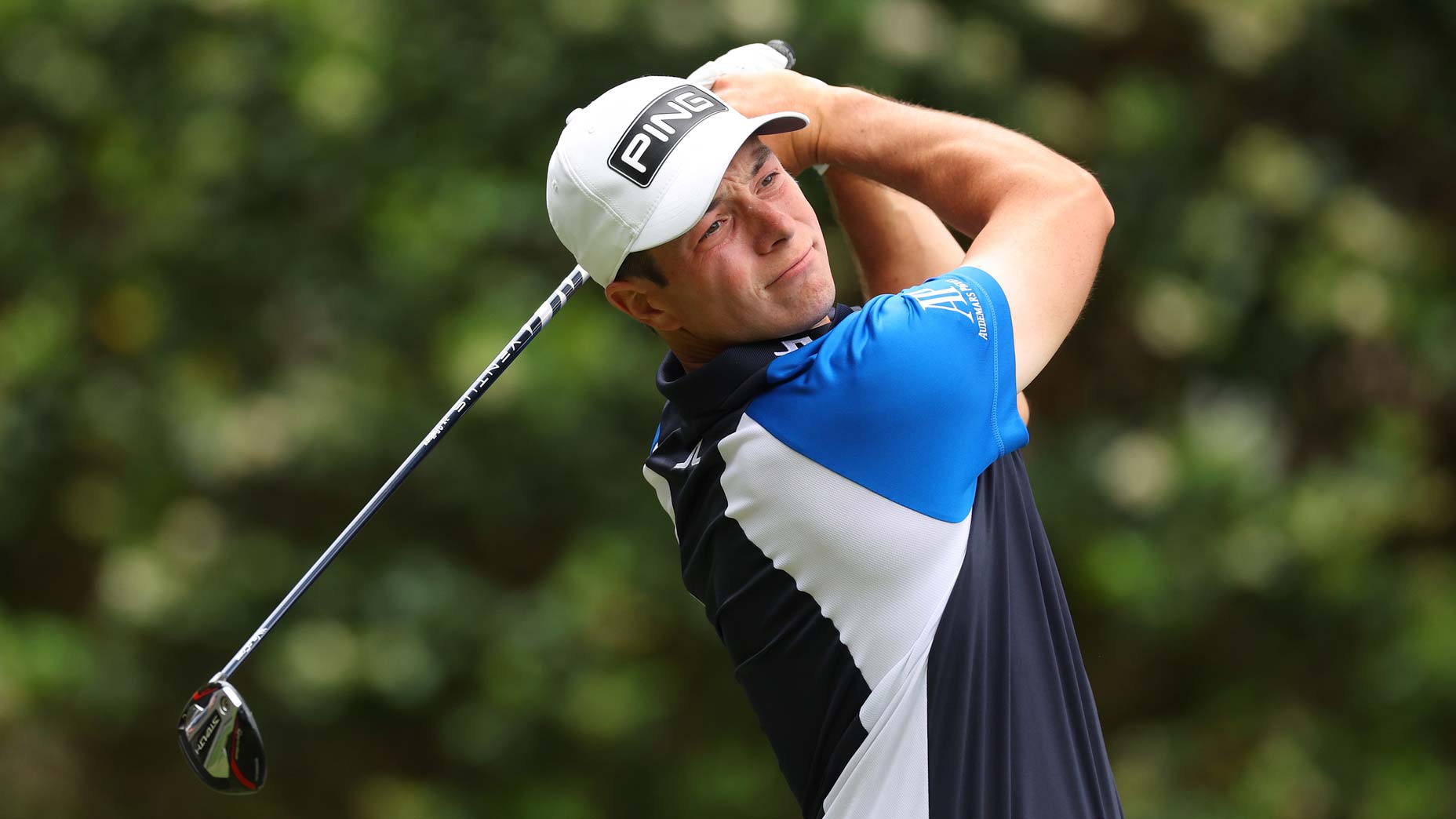 Viktor Hovland hits drive at 2023 RBC Heritage