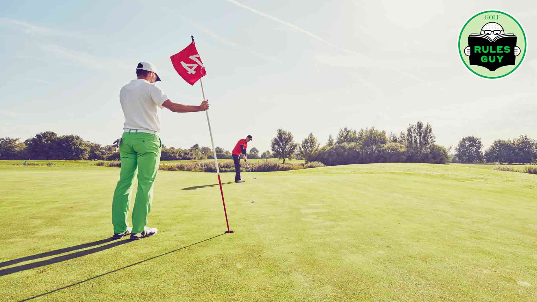 Man tending flag
