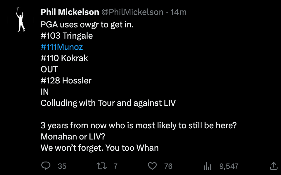 phil mickelson collusion