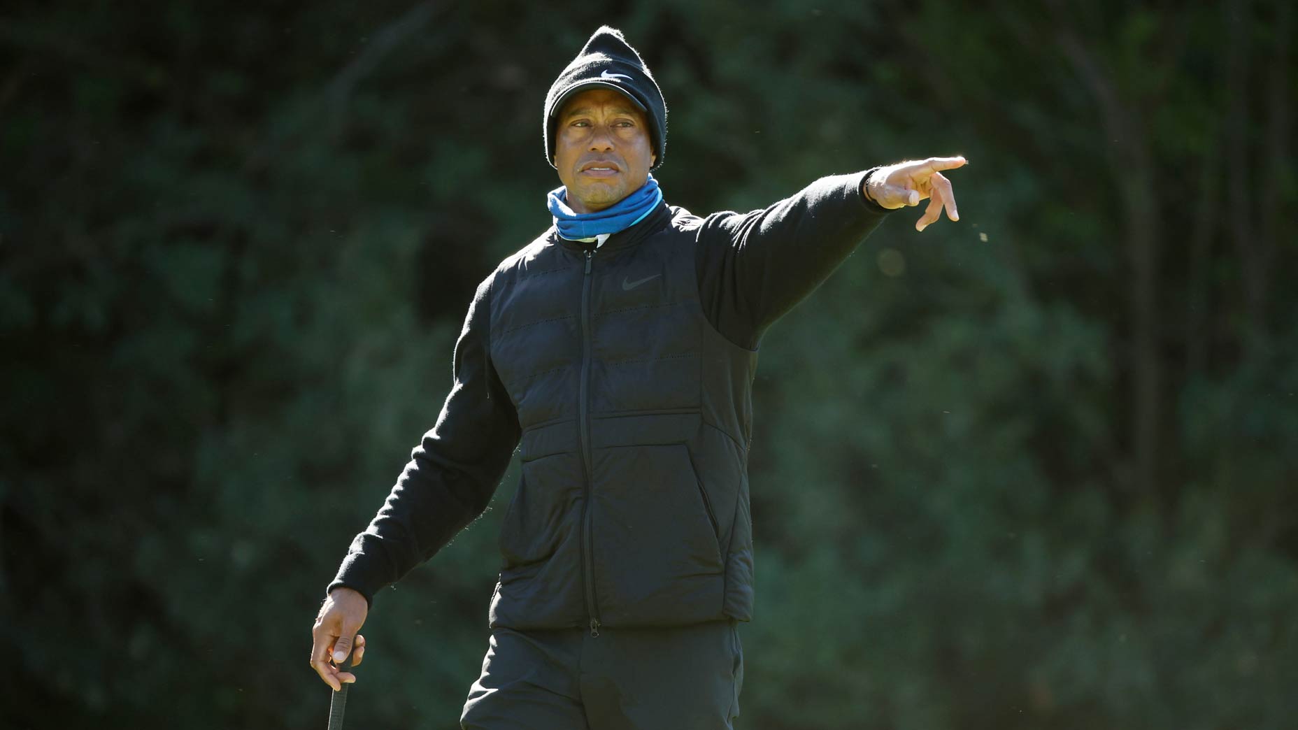 Tiger Woods of the United States practices during the pro-am prior to The Genesis Invitational at Riviera Country Club on February 15, 2023 in Pacific Palisades, California. (