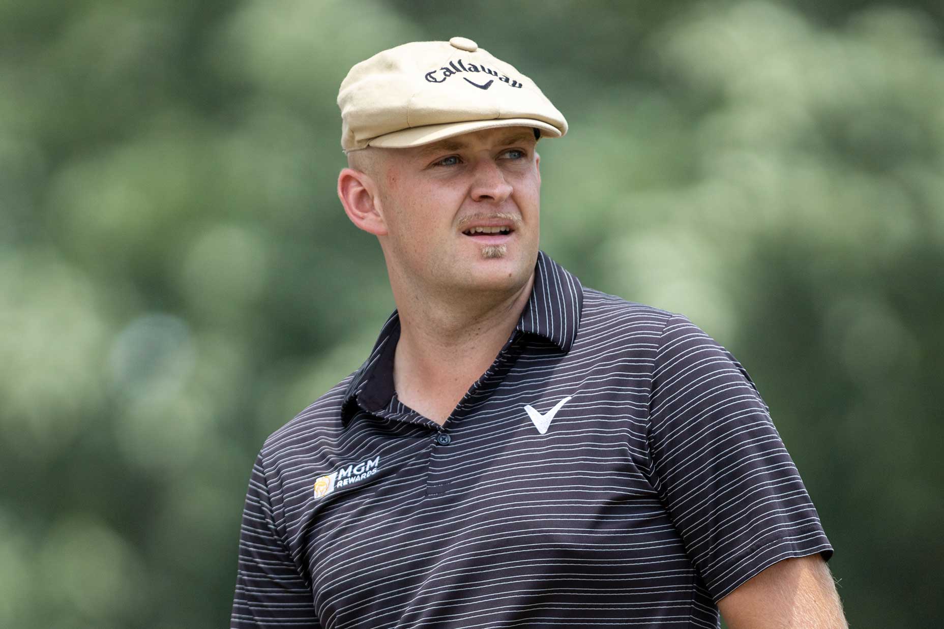 Harry Hall of England looks down the fairway of the third hole during the Final Round of the Charles Schwab Challenge at Colonial Country Club on May 28, 2023 in Ft. Worth, Texas.