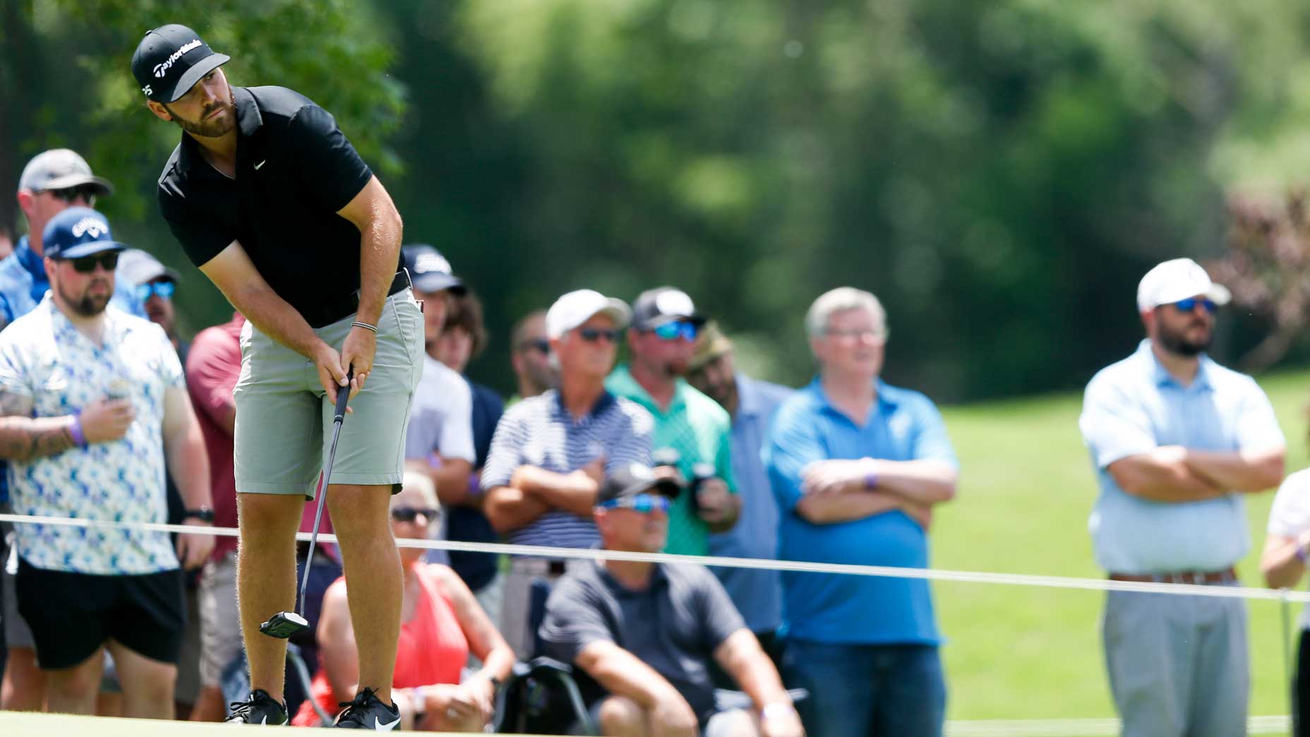 Matthew Wolff of Smash GC putts on the fifth hole during Day Two of the LIV Golf Invitational - Tulsa at Cedar Ridge Country Club on May 13, 2023 in Broken Arrow, Oklahoma.