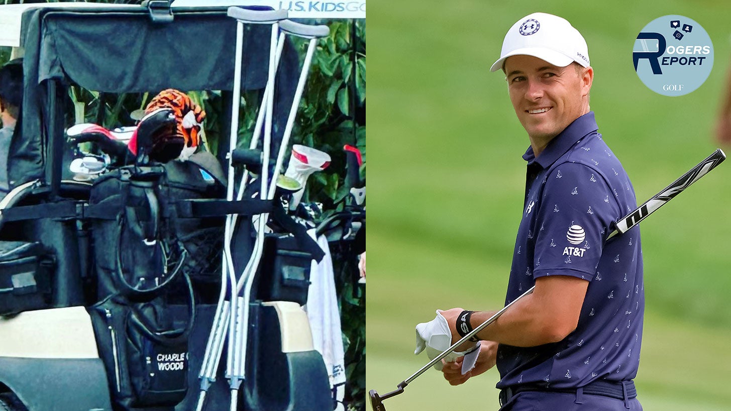 Tiger and Charlie Woods' cart, Jordan Spieth