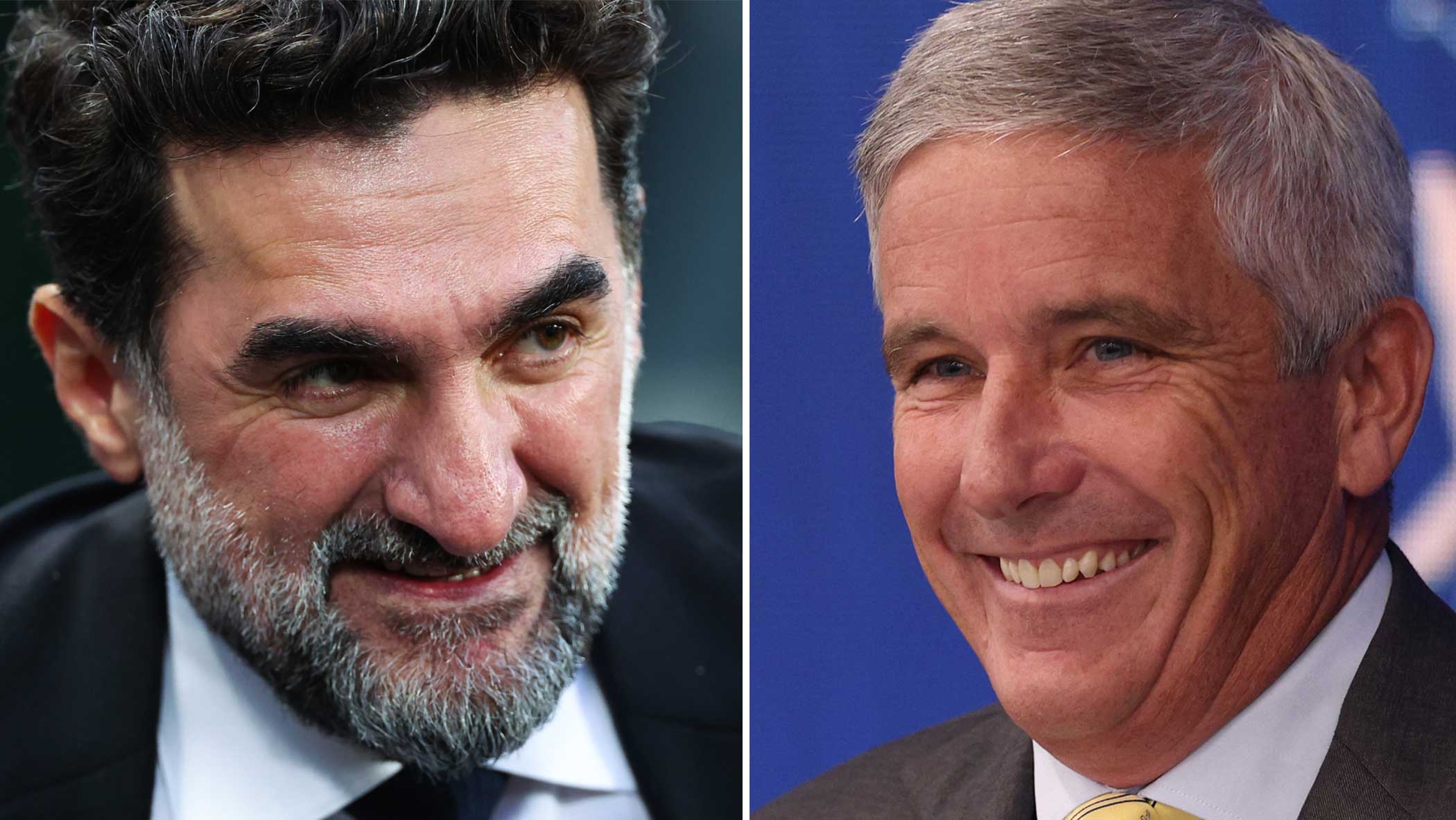 PGA Tour Commissioner Jay Monahan and Saudi PIF Governor Yasir Al Rumayyan.