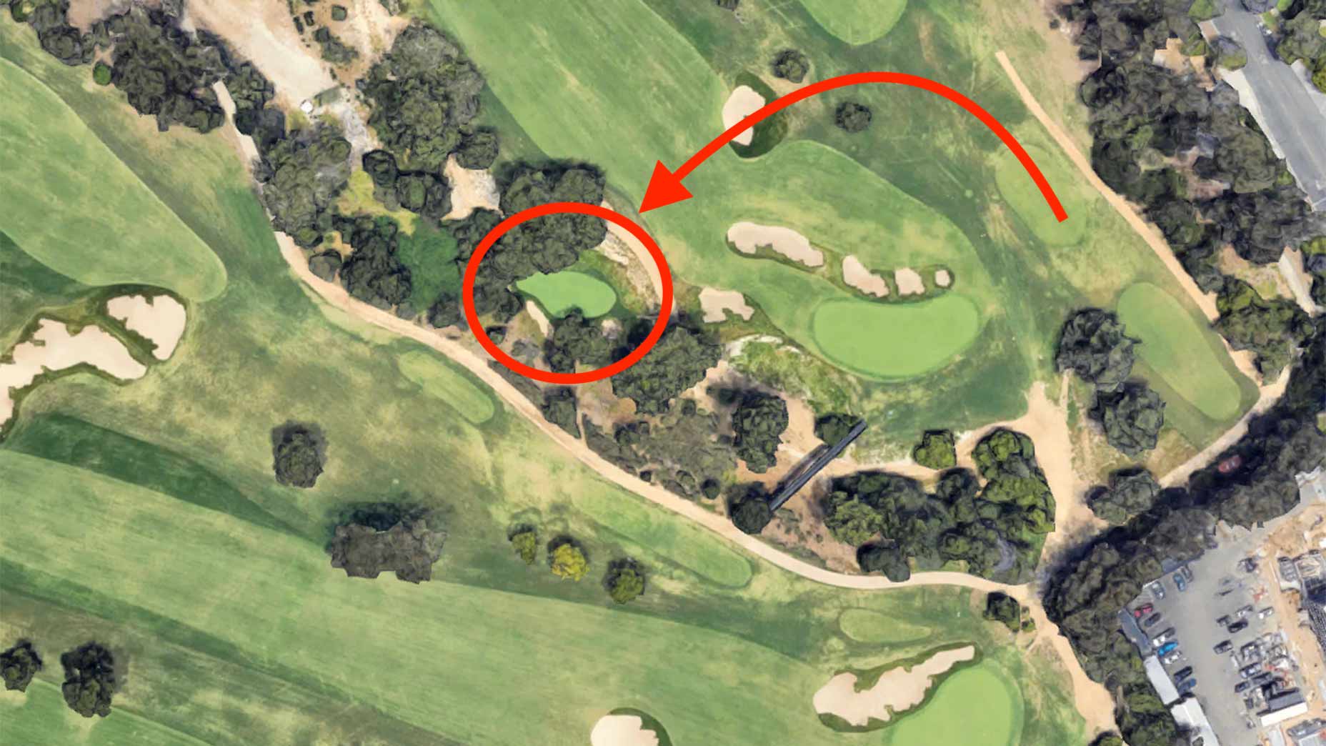An aerial view of Los Angeles Country Club's North Course.